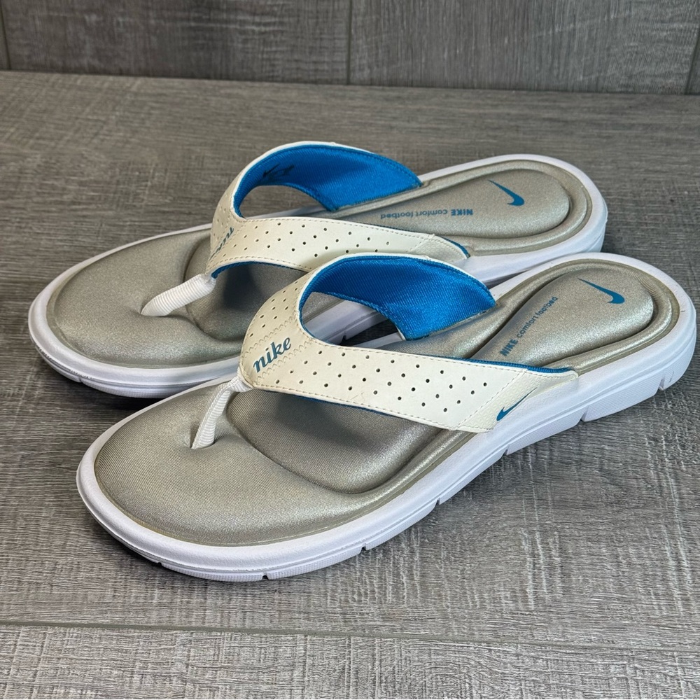 Nike Womens size 10 Comfort Footbed Thong Flip Flops Sandals Brown 354925-201